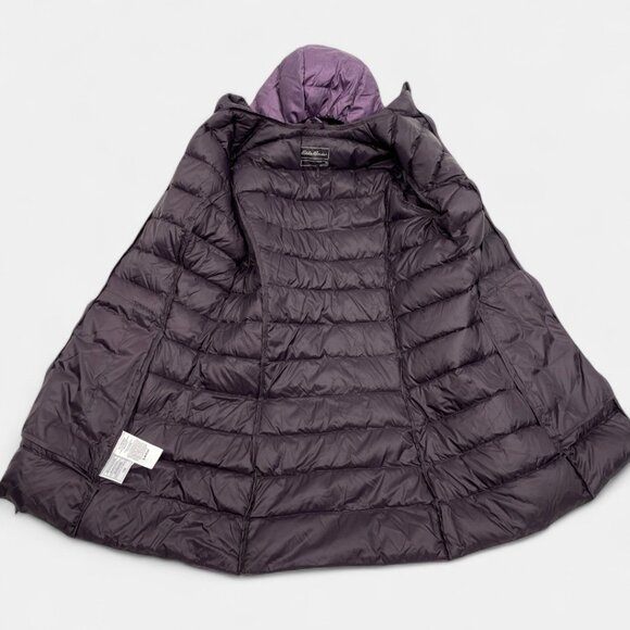 Eddie Bauer Women's 650 EB Down Cirruslite Hooded Purple Winter Puffer Jacket M - Picture 9 of 15